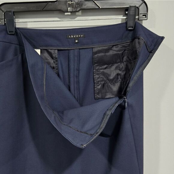 🐢 Theory Navy Wool Mini Skirt.  With pockets. Size 10 - Picture 6 of 13